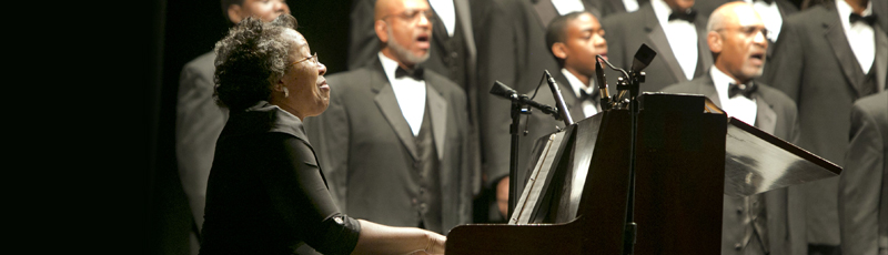 <h3>DUKE AND DURHAM</h3><p>Duke’s first black music major, Alma Jones, W ‘69, performs “Lift Every Voice and Sing” with the 100 Black Men choir during “Duke Celebrates Durham: Where Great Things Happened in 1963.”</p><div class="more_button"> <a href="http://today.duke.edu/2013/10/galafinale#slideshow" target="_blank"> </a> </div>